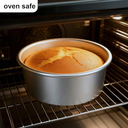 6 Inch Cake Pans Set of 4, Nonstick Aluminum Pans with 100 Sheets Parchment Paper, Round Cake Pans Cake Tins for Making Layered Cakes Deep Dish Pizza Quiches, Removable Bottom for Easy Quick Release