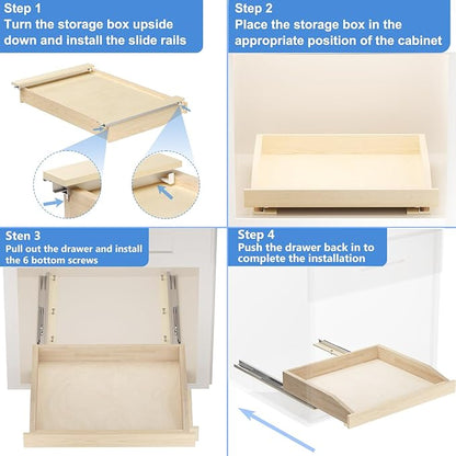 LOVMOR Pull Out Cabinet Organizer 13½”W x 21”D, Cabinet Pull Out Shelves with Soft Close, Pull Out Shelf, Cabinet Drawers Slide Out for Kitchen Base Cabinets
