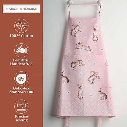 Maison d' Hermine 100% Cotton Apron for women with Pocket Kitchen Chef Apron for Men Cooking Spring Summer
