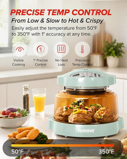Nuwave Pro Plus 2 Air Fryer Oven, Infrared Countertop Convection, No Defrost No Preheat, Triple Combo Heating, 10-in-1 Multicooker, PFAS & BPA Free, 10LB Capacity, Dishwasher Safe Parts, 20660V03M