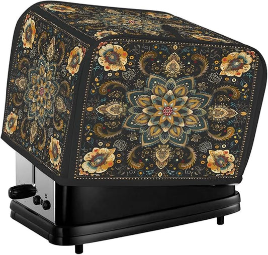 Toaster Cover 2 Slice Wide Slot Carpet RetroBread Toaster Oven Dustproof Cover Small Appliance Kitchen Covers Dust and Fingerprint Protection for Women Gift 2 Slice