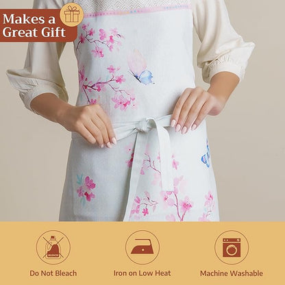 Maison d' Hermine 100% Cotton Apron for women with Pocket Kitchen Chef Apron for Men Cooking Spring Summer
