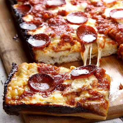 Detroit Style Pizza Pan 10x14x2.5 (Non-Stick, BPA & PFOA Free) Heat-Resistant Up to 500°F, Pre-Seasoned Authentic Hard Anodized Detroit Deep Dish Pizza Pan, Five-Year Free -Replacement
