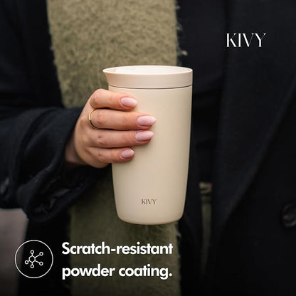 KIVY Travel Coffee Mug Tumbler [24h Cold | 6h Hot] Insulated Coffee Tumbler Stainless Steel - Leak Proof Coffee Travel Mug - 16oz Insulated cup to go for hot & cold drinks - Cups for Women & Men