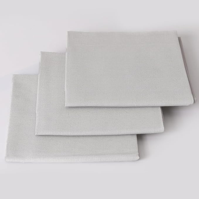 3 Pieces 18 x 21 Inches Cotton Fabric Precut Quilting Fabric Bundles Solid Colors Layer Cakes Quilt Material for DIY Craft Sewing Embroidery (Light Grey)