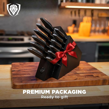 Dalstrong 12-Piece Knife Block Set — All-Black Titanium-Coated Blades, 15° Honbazuke Edge, Full-Tang G-10 Handles — Shadow Black Series For Modern Dark Kitchens & Statement Cooks — NSF Certified