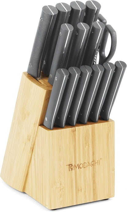 Hampton Forge 896229 Tomodachi Natural Harvest Slate 15 Piece Cutlery Block Set