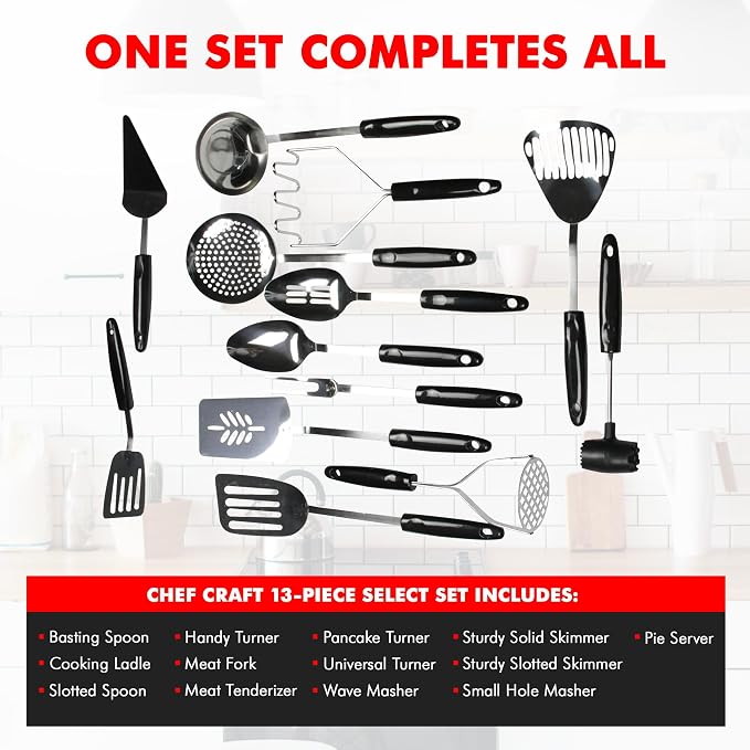 Chef Craft Select Sturdy Skimmer, 13.25 inch, Stainless Steel
