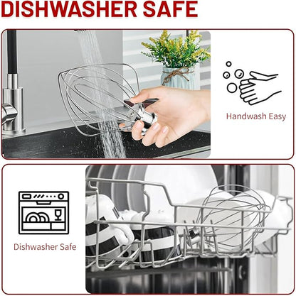 K45WW 6 Wire Whip Attachment for KitchenAid 4.5 5 Quart Tilt-Head Stand Mixer, Dishwasher Safe, Stainless Steel Whisk for Kitchen Aid Mixer Accessory Replacement Parts