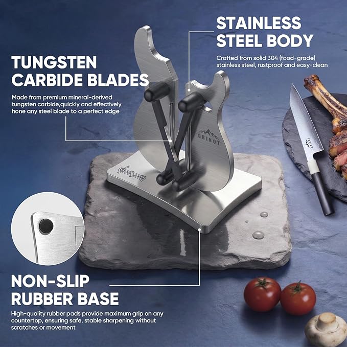 VQ-5 Professional Knife Sharpener | 3-Action Streamlined Guitar Design for Effortless Knife Sharpening - The Ultimate Tool for Precision 11 to 21 Degree Angles