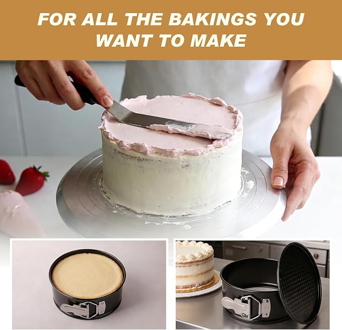 6 Pack 6 Inch Springform Pan for Baking, Nonstick Carbon Steel Cheesecake Pan with Removable Bottom, Leakproof Round Cake Pan for Mini Cheesecakes, Pizzas, Quiches
