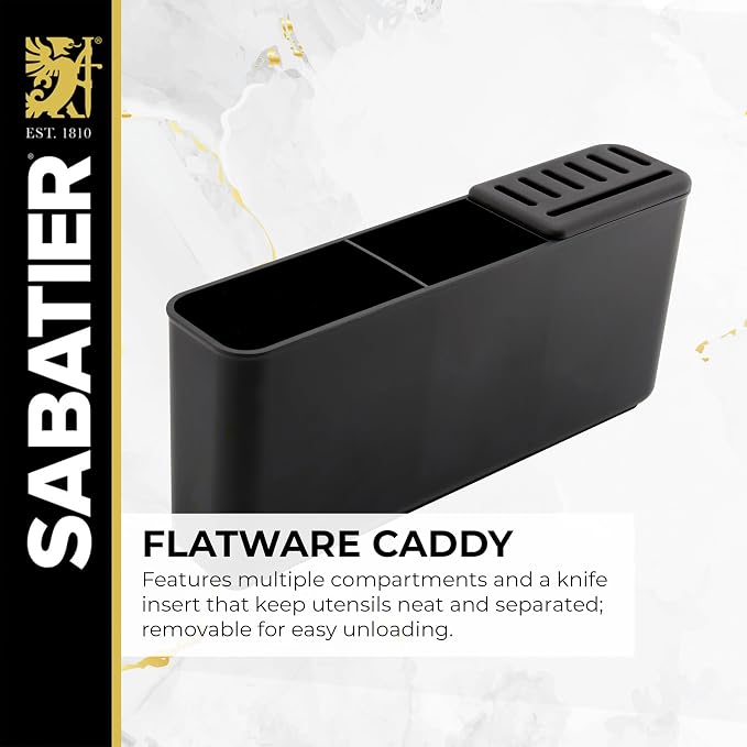 Sabatier Dish Drying Rack with Second Tier, Rust Resistant Wires and Angled Drain Board, Utensil Caddy Compact Dish Drying Rack