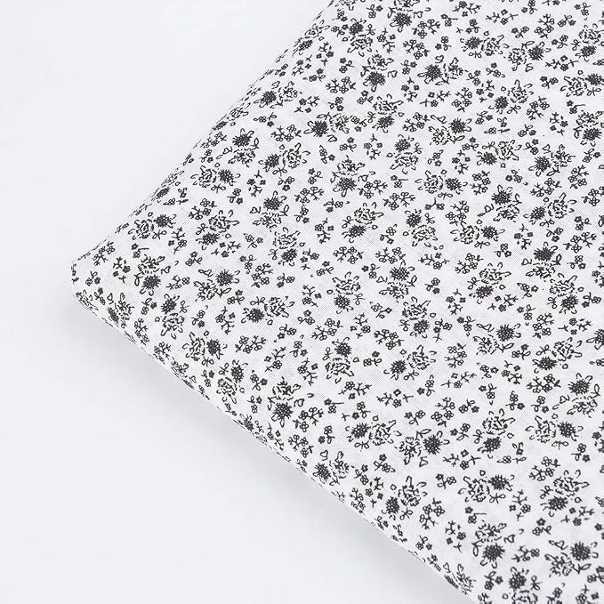 7 pcs 20" x 20" Cotton Fabric DIY Making Supplies Quilting Patchwork Fabric Fat Quarter Bundles DIY for Quilting Cotton Patchwork Cushions (Black, 20" x 20")