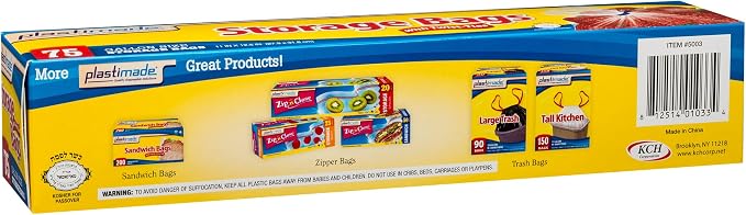 Disposable Plastic Storage Bags With Original Twist Tie, 1 Gallon Size, 150 Bags, Great For Home, Office, Vacation, Traveling, Sandwich, Fruits, Nuts, Cake, Cookies, Or Any Snacks (2 Packs)