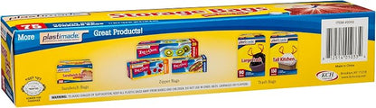 Disposable Plastic Storage Bags With Original Twist Tie, 1 Gallon Size, 75 Bags, Great For Home, Office, Vacation, Traveling, Sandwich, Fruits, Nuts, Cake, Cookies, Or Any Snacks (1 Pack)