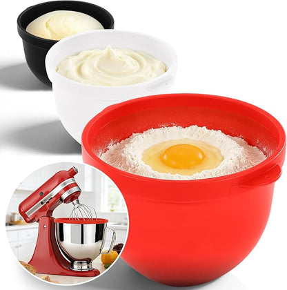 KITOART Silicone Liners for KitchenAid 5 Qt Tilt-Head Stand Mixers, Mixer Attachments & Accessories, Replacement Mixer Bowls - 3 Liners and 3 Lids Included (Not for Bowl-Lift Models)