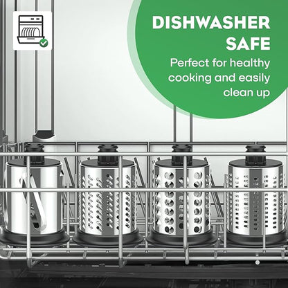 Stainless Steel Slicer Shredder Attachment for KitchenAid Stand Mixer, Includes Cheese Grater,Grinding Powder,Vegetable Slicer Shredder for KitchenAid cheese grater attachments with 4 Blades by HOZODO