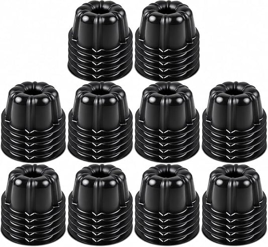 O’Creme Mini Flan Molds Pan – Reusable Bakeable Plastic Flanera/Molde Para Gelatina & Chocoflan – Non-Stick Silicone Baking Cups For Baking and Much More - 50 QTY Pack