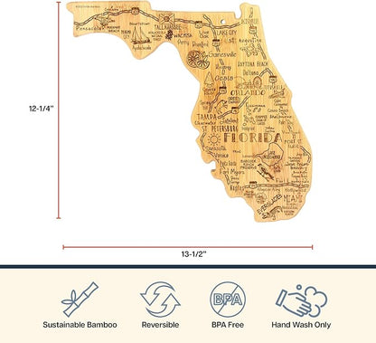 Totally Bamboo Destination Florida State Shaped Cutting Board