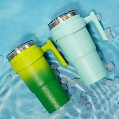 BJPKPK Tumbler With Handle 30 oz Stainless Steel Tumbler With Lid And Straw Insulated Coffee Cups,Turquoise