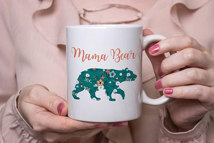 Vintage Floral Mama Bear Coffee Mug, Mother's Day Gifts, Gifts For Mom From Daughter Son, Mama Bear Floral Mugs, Floral Mom Graphic, Mothers Day Cozy Novelty Tea Cup