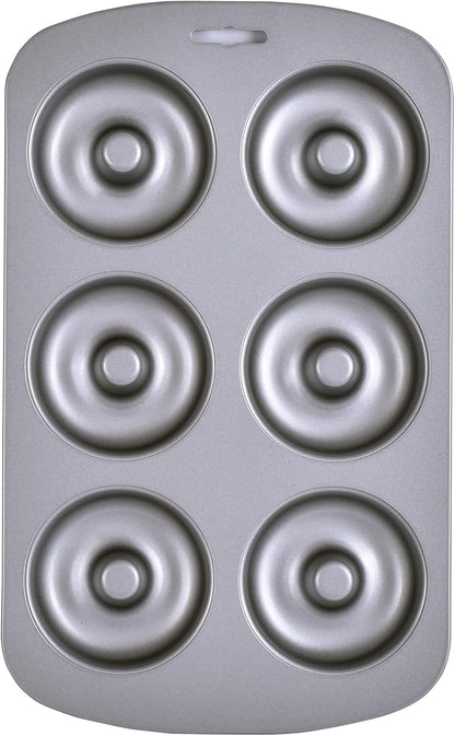 Mrs. Anderson's Baking 6-Cup Donut Pan, Carbon Steel with Non-Stick Coating, PFOA Free, 10.5-Inches x 7-Inches
