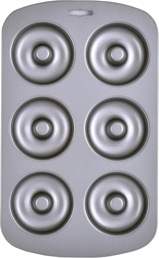 Mrs. Anderson's Baking 6-Cup Donut Pan, Carbon Steel with Non-Stick Coating, PFOA Free, 10.5-Inches x 7-Inches