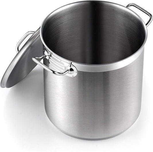 Cooks Standard Professional 11 Quart Stainless Steel Stock Pot with Lid, Large Stockpot for Cooking Pasta, Soup, Spaghetti, Oven Safe, Dishwasher Safe, Cookware for Canning, Boiling, Simmer