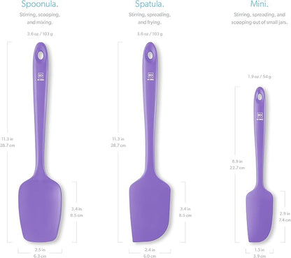 DI ORO Silicone Spatula Set - Rubber Kitchen Spatulas for Baking, Cooking, & Mixing - 600°F Heat-Resistant & BPA Free Silicone Scraper Spatulas for Nonstick Cookware - Dishwasher Safe (3pc, Lavender)
