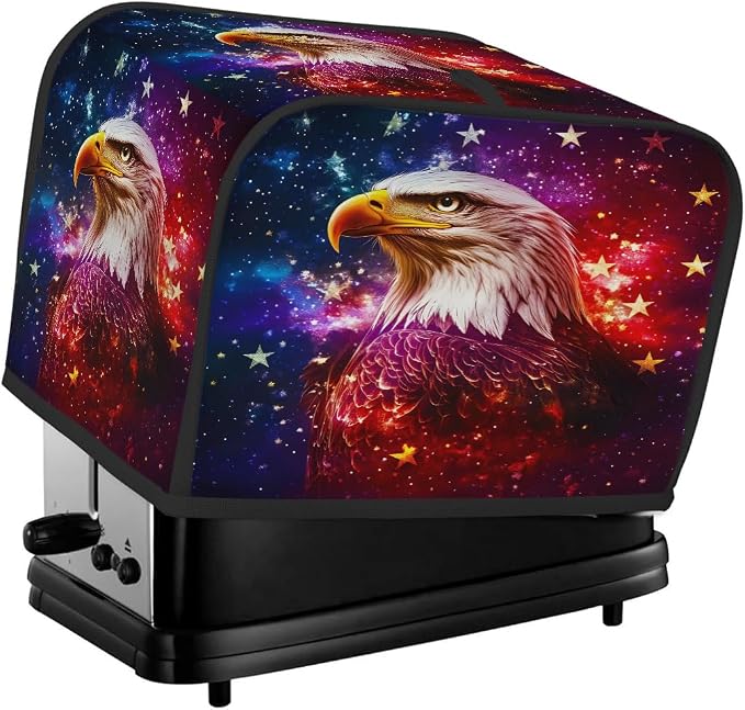 Eagle Galaxy Toaster Cover 2 Slice Wide Slot Washable Kitchen Appliance Covers Fingerprint Bread Machine Dust Cover Small Toaster Oven Accessories Covers Bread Maker Bag Women Gift