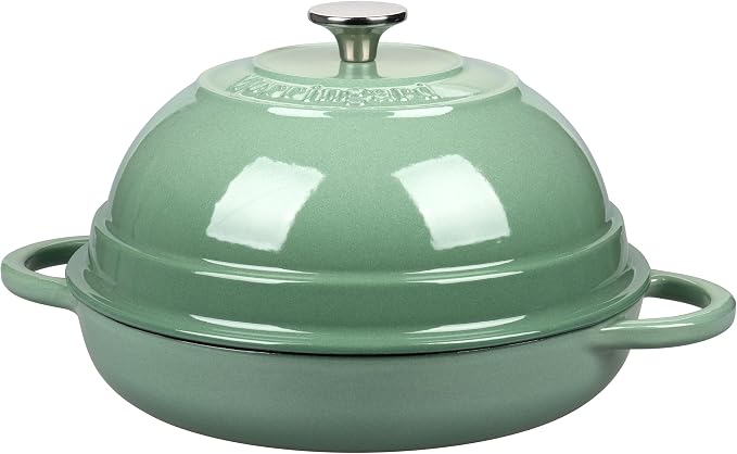 VORRINGARD Cast Iron Enameled Dutch Oven Pot with Lid for Bread Baking, Bread Oven, 6 Quart, Sage Green
