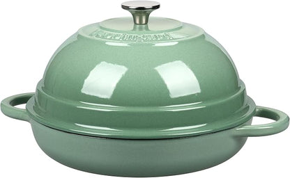 VORRINGARD Cast Iron Enameled Dutch Oven Pot with Lid for Bread Baking, Bread Oven, 6 Quart, Sage Green