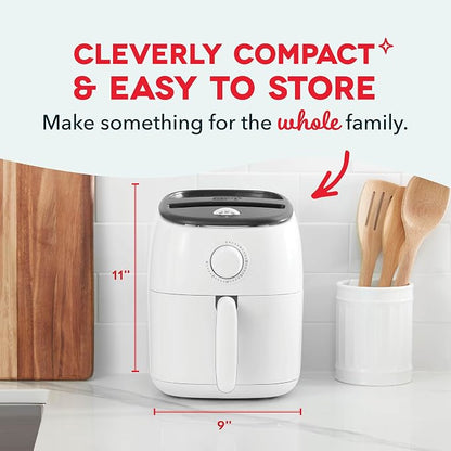Dash Tasti-Crisp™ Air Fryer - AirCrisp® Technology - Compact Design with Adjustable Temperature Control - Nonstick Fry Basket & Auto Shut-Off Feature - 2.6 Quarts - White