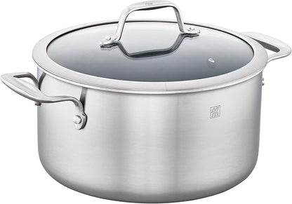 ZWILLING Spirit 3-ply 10-pc Stainless Steel Ceramic Nonstick Pots and Pans Set, Dutch Oven, Fry Pan