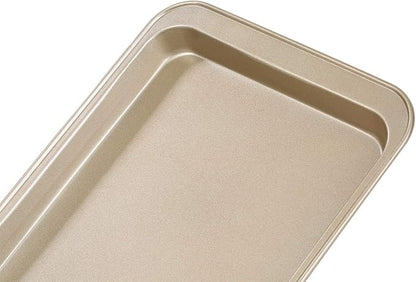 Baking Sheets Toaster Oven Pans, Cookie Sheets for Baking Tray Non Stick, Broiler Quarter Half Sheet Pan, Jelly Roll Pan Cake Pan Set for Cooking, Walooza Rimmed Cookie Sheets for Baking Nonstick