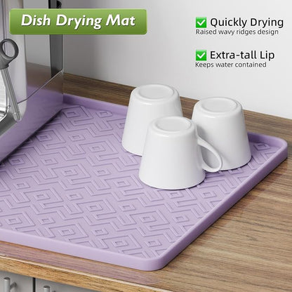 Silicone Coffee Mat 19" x 12", Waterproof Coffee Bar Mat, Spill-Proof Coffee Maker Mat for Kitchen Counter, Non-Slip Coffee Machine Mat, Durable Counter Protector