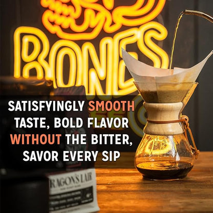 Bones Coffee Company Decaf Army Of Dark Chocolate Flavored Coffee, Dark Roast Low Acid Coffee,12 Oz Whole Bean