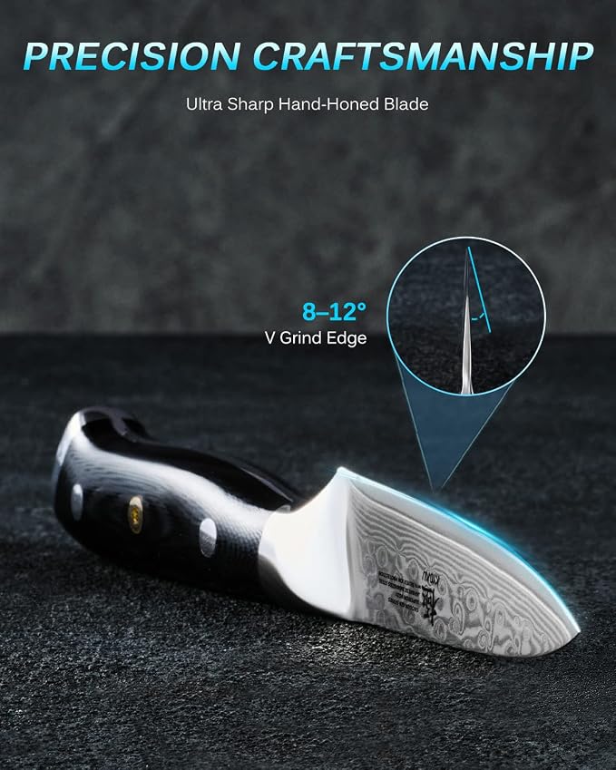 KYOKU 3.5" Japanese Paring Fruit Knife,UPGRADED Silver Ion Damascus Blade VG10 Ultra Sharp Small Kitchen Knife for Professional &Home Chefs,Vegetable Peeler for Peeling with Cover,Gifts for Father Men