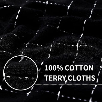 Homaxy 100% Cotton Terry Kitchen Towels(Multiple Color, 13 x 28 inches), Checkered Designed, Soft and Super Absorbent Dish Towels, 8 Pack