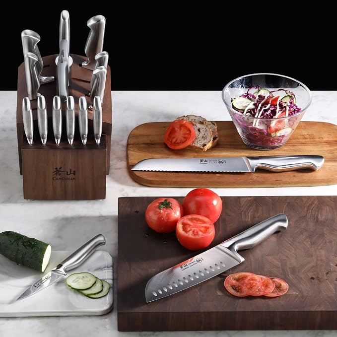 Cangshan Sanford Series 1027051 German Steel 17-Piece Knife Block Set