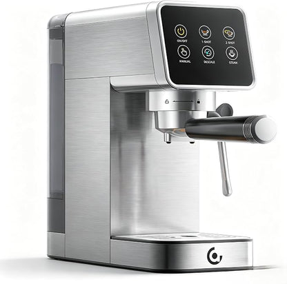 AMZCHEF 20 Bar Espresso Machine with LED Touch Screen, Home Coffee Maker with Self-Cleaning and Milk Frother, Compact Cappuccino and Latte Machine for Home & Office