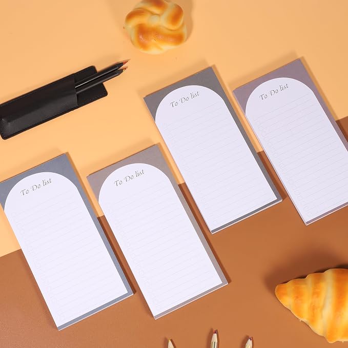 Thboxes 4 Pack Magnetic To Do List Refrigerator with Pen Holder, Totally 200 Sheets Magnetic Note Pad for Fridge Grocery List Magnet Pad for Fridge(Morandi Design)