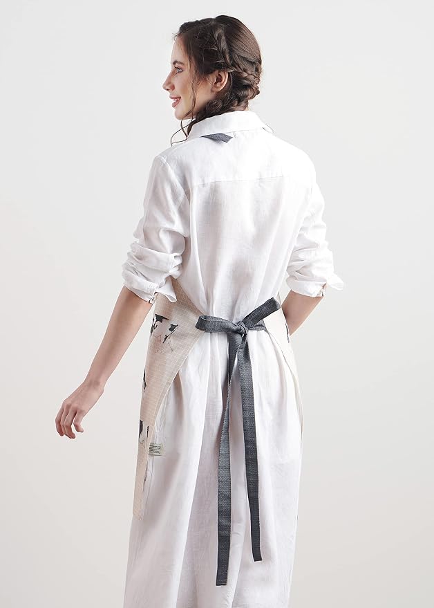 Maison d' Hermine 100% Cotton Apron for women with Pocket Kitchen Chef Apron for Men Cooking Spring Summer