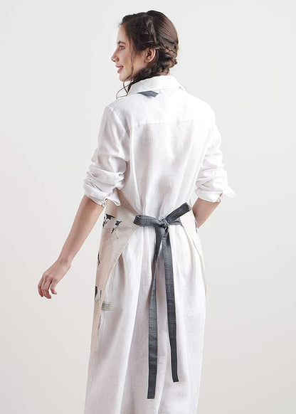 Maison d' Hermine 100% Cotton Apron for women with Pocket Kitchen Chef Apron for Men Cooking Spring Summer