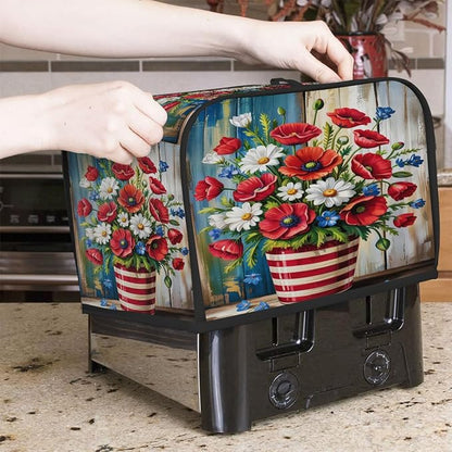 Toaster Cover 2 Slice Wide Slot kitchen 8Bread Toaster Oven Dustproof Cover Small Appliance Kitchen Covers Dust and Fingerprint Protection for Women Gift 2 Slice