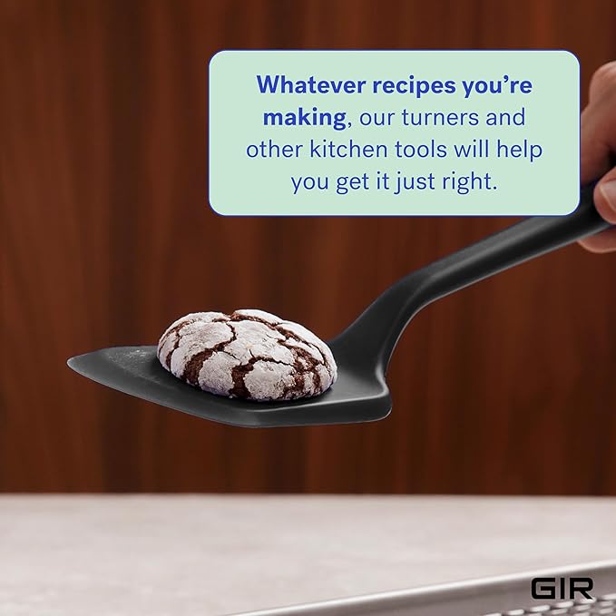 GIR: Get It Right Silicone Kitchen Spatula Turner - Non toxic cooking utensils for Nonstick Cookware, Cooking and Baking, Mini Flip - 11IN - Black