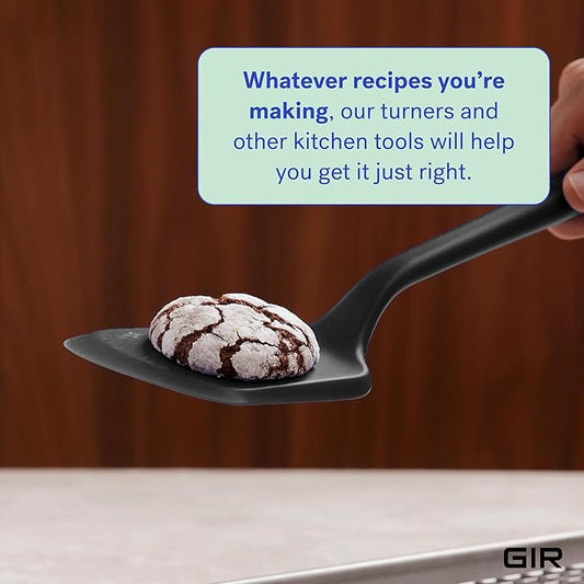 GIR: Get It Right Silicone Kitchen Spatula Turner - Non toxic cooking utensils for Nonstick Cookware, Cooking and Baking, Mini Flip - 11IN - Black