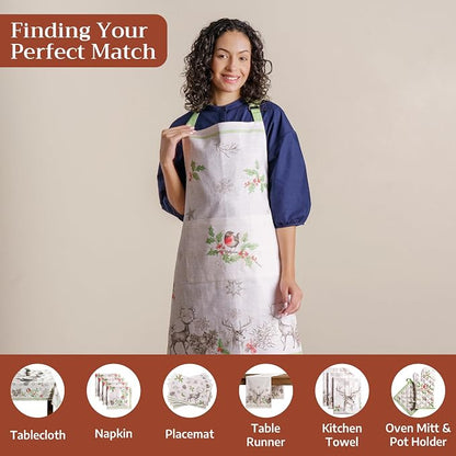 Maison d' Hermine 100% Cotton Apron for women with Pocket Kitchen Chef Apron for Men Cooking Spring Summer