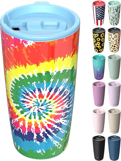 TILUCK 20 oz Insulated Tumbler with BPA-Free Lid, Stainless Steel Vacuum Travel Coffee Mug, Double Wall Coffee Tumbler（20oz，RotatingRainbow）