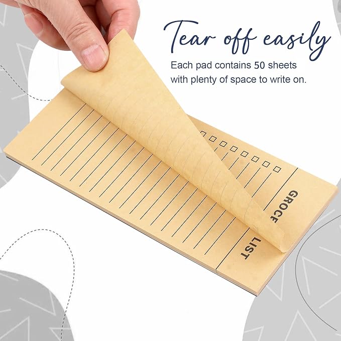 Utron 6 Pack Vintage Magnetic Notepads for Refrigerator, 50 pages/book Grocery List Magnet Pad for Fridge, Design MagneticGrocery List Pad for Fridge, Grocery List Notepad, To-Do List